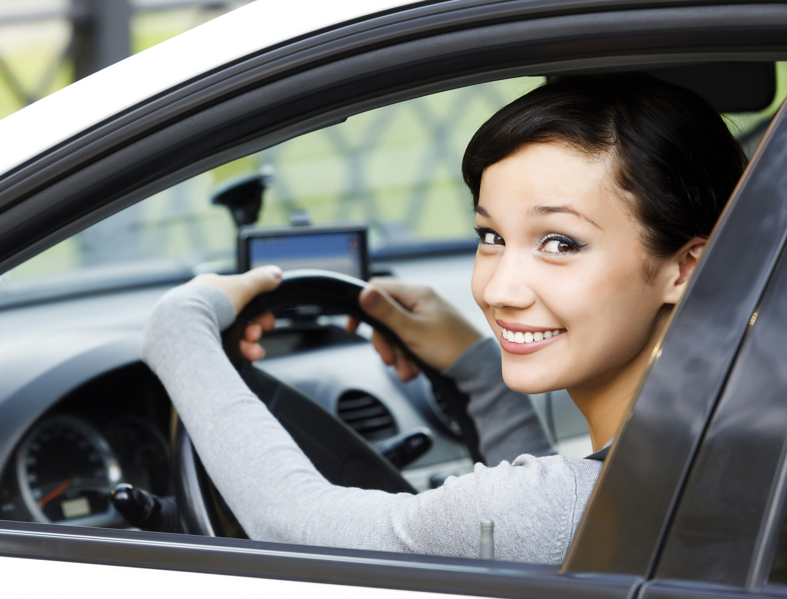 Smiling female driver
